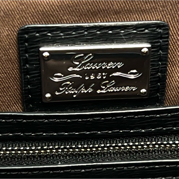 Lauren Ralph Lauren Black Sloan Street Classic Tote w/ Embossed Logo & Charm - Picture 5 of 11